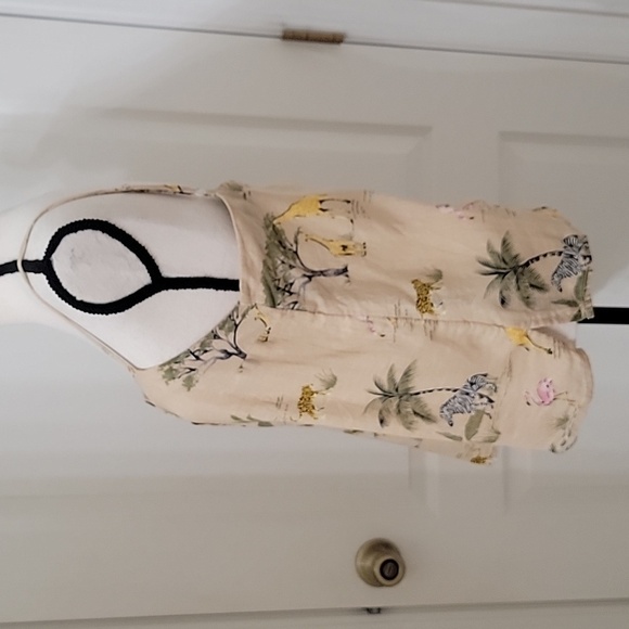 Old Navy Size M Linen Blend "Safari" Halter Top, Adjustable Straps, Gently Used - Picture 3 of 11